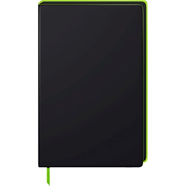 Блокнот Brunnen Premium Neon, точка, 90 гр/м2, 12.5 x 19.5 см, 96 листов, зеленая окантовка, черный Черный - 2